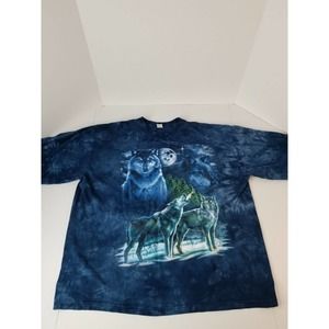 Vintage Wolf, Howling Wolves Tie Dye Graphic Tee T-Shirt Size Extra Large
